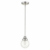 Silver Metal Hanging with Round Clear Glass Shade - Homeroots - Flyclothing LLC