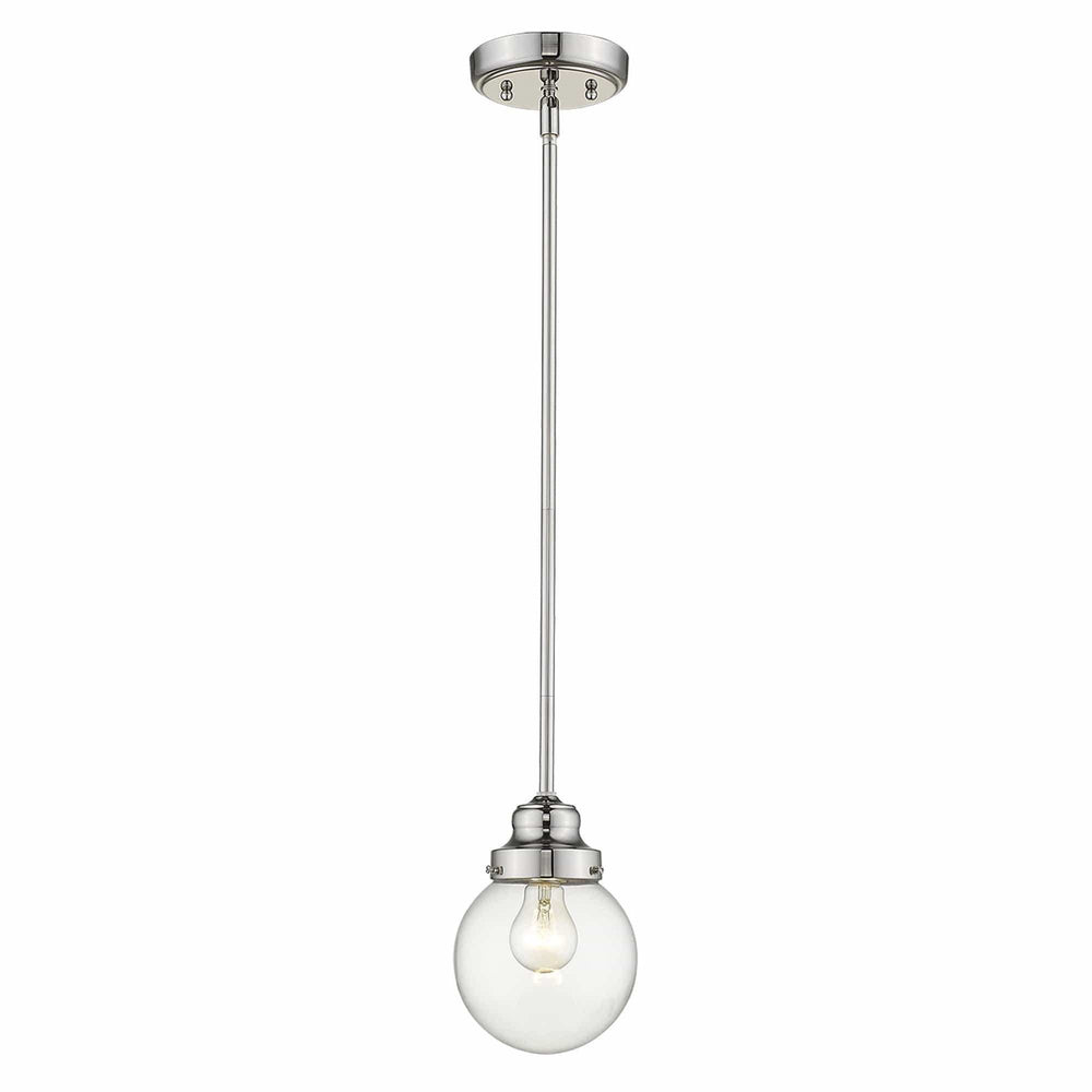 Silver Metal Hanging with Round Clear Glass Shade - Homeroots - Flyclothing LLC