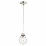 Silver Metal Hanging with Round Clear Glass Shade - Homeroots - Flyclothing LLC