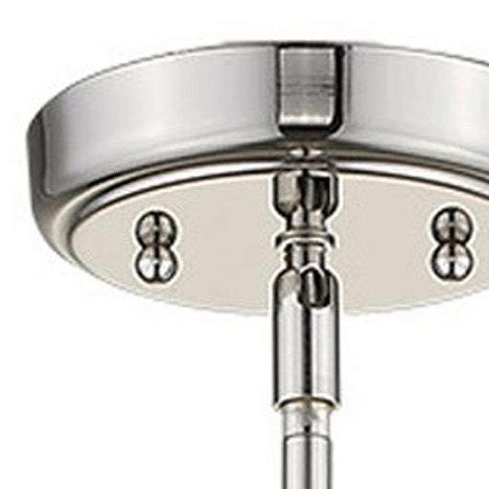 Silver Metal Hanging with Round Clear Glass Shade - Homeroots - Flyclothing LLC