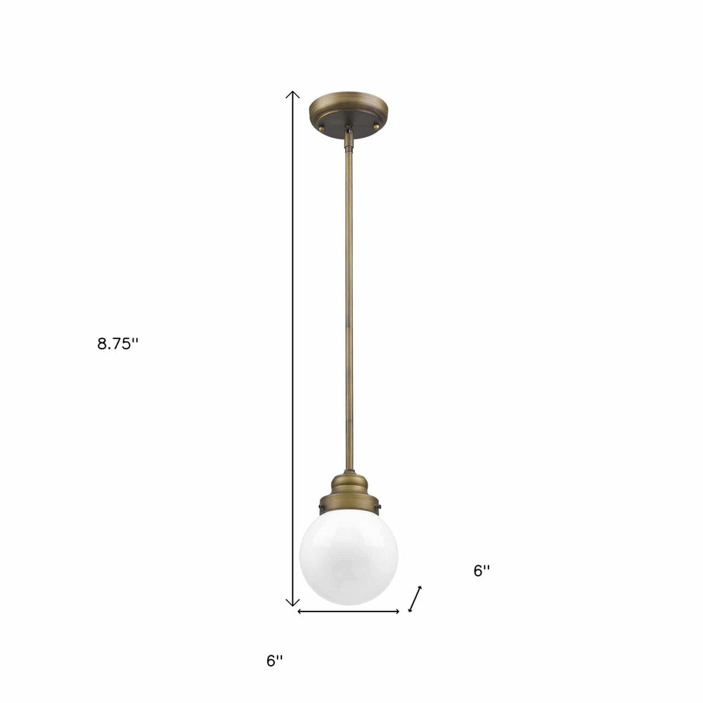 Brushed Gold Metal Hanging with Round Glass Shade - Homeroots - Flyclothing LLC