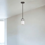 Brushed Bronze Minimalist Cylindrical Hanging Light - Homeroots - Flyclothing LLC