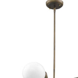 Portsmith 4-Light Raw Brass Island Pendant With White Globe Shades - Homeroots - Flyclothing LLC