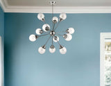 Silver Sputnik Twelve Light Metal Dimmable Chandelier With Clear Shades - Homeroots - Flyclothing LLC