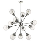 Silver Sputnik Twelve Light Metal Dimmable Chandelier With Clear Shades - Homeroots - Flyclothing LLC