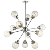 Silver Sputnik Twelve Light Metal Dimmable Chandelier With Clear Shades - Homeroots - Flyclothing LLC
