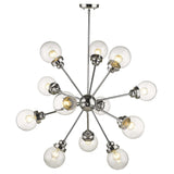 Silver Sputnik Twelve Light Metal Dimmable Chandelier With Clear Shades - Homeroots - Flyclothing LLC
