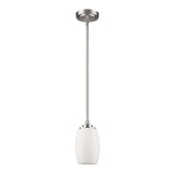 Silver Hanging Light with Frosted Glass Shade - Homeroots - Flyclothing LLC