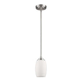 Silver Hanging Light with Frosted Glass Shade - Homeroots - Flyclothing LLC