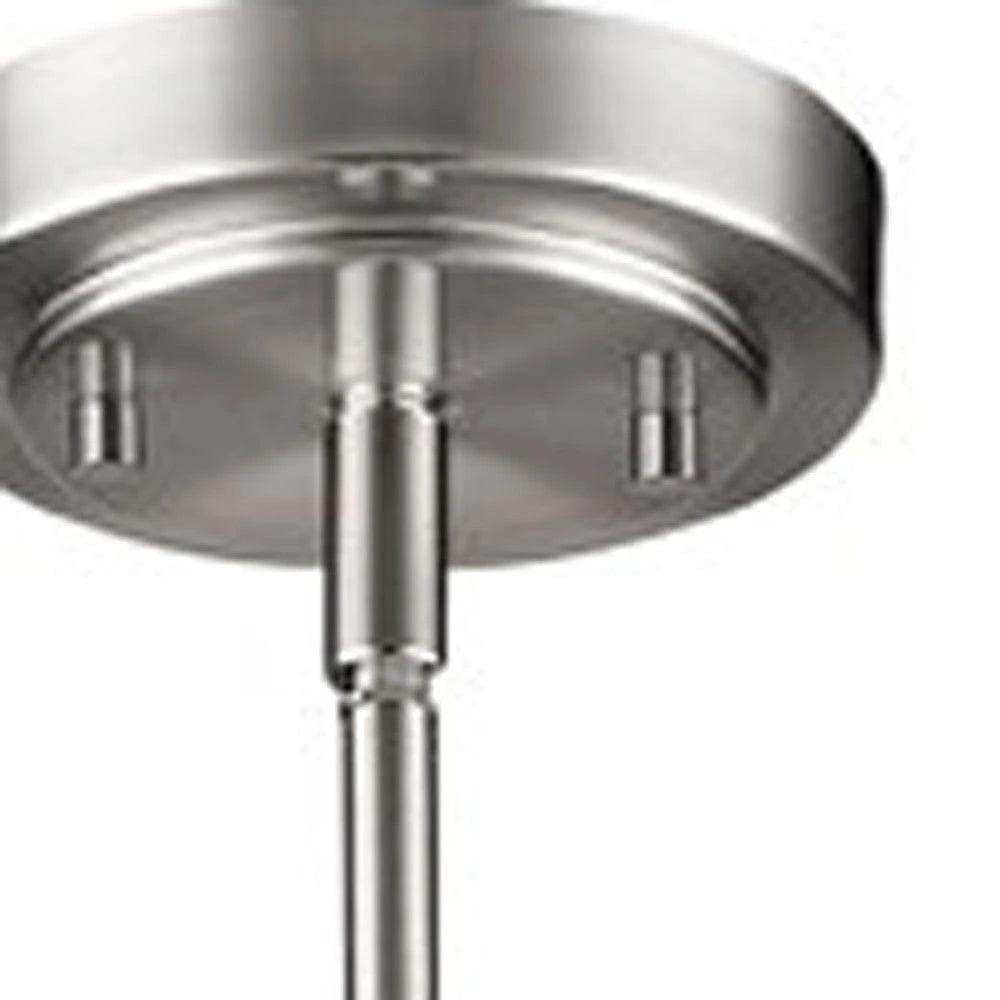 Silver Hanging Light with Frosted Glass Shade - Homeroots - Flyclothing LLC