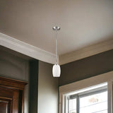 Silver Hanging Light with Frosted Glass Shade - Homeroots - Flyclothing LLC