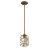 Brushed Gold Metal Cage Hanging Light - Homeroots - Flyclothing LLC