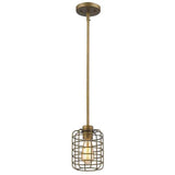 Brushed Gold Metal Cage Hanging Light - Homeroots - Flyclothing LLC