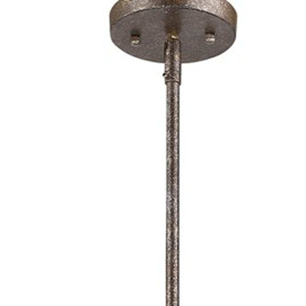 Rebarre 3-Light Antique Silver Drum Pendant With Open Cage Shade - Homeroots - Flyclothing LLC