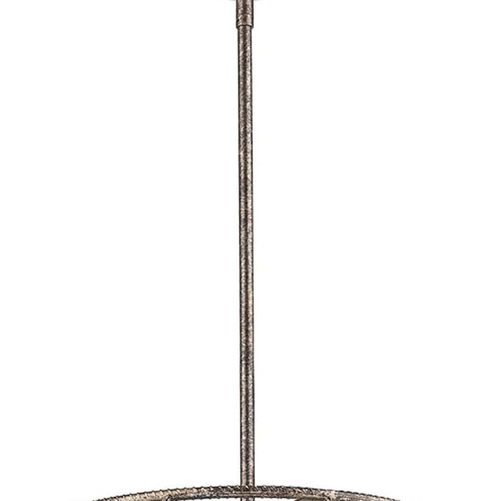 Rebarre 4-Light Antique Silver Drum Pendant With Open Cage Shade - Homeroots - Flyclothing LLC