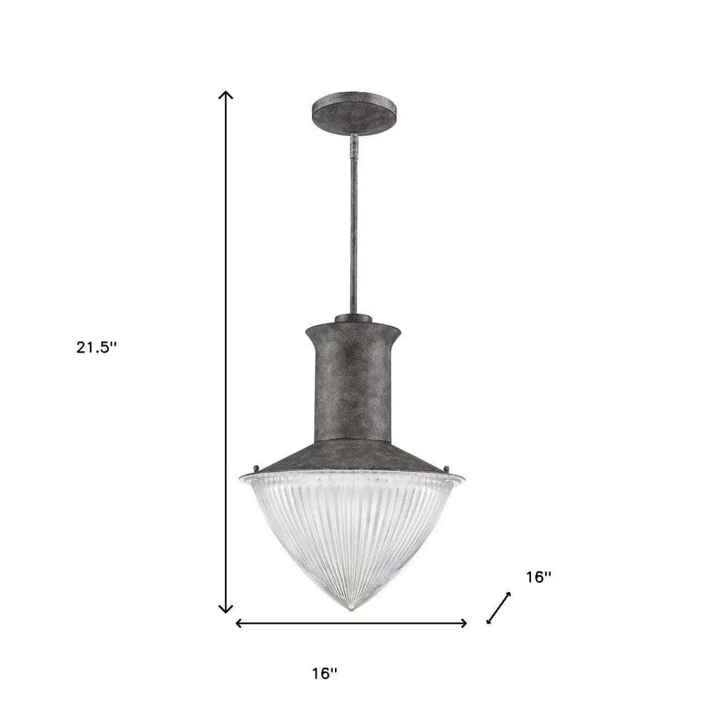 Skylar 1-Light Ash Pendant With Halophane Glass Shade - Homeroots - Flyclothing LLC