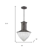 Skylar 1-Light Ash Pendant With Halophane Glass Shade - Homeroots - Flyclothing LLC