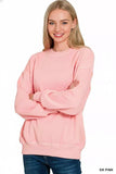 Zenana Pigment Dye Fleece Oversized Sweatshirt - Trendsi - Flyclothing LLC