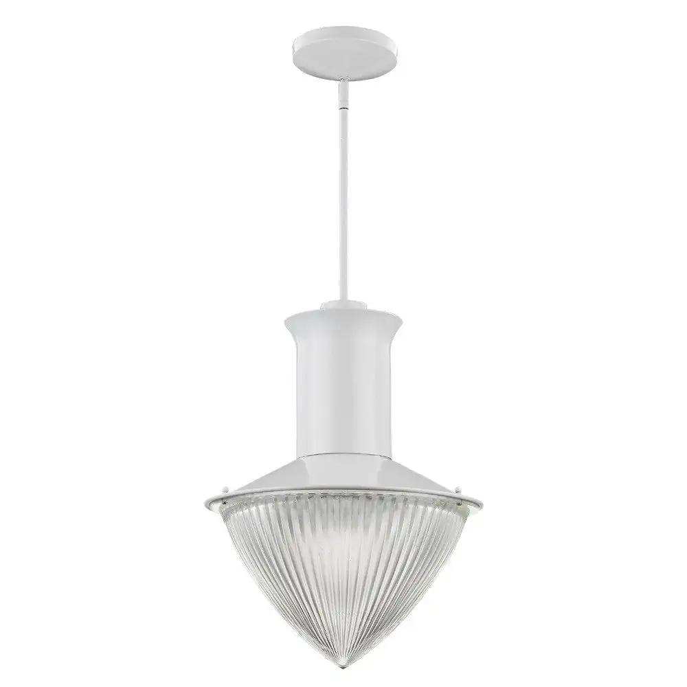 Skylar 1-Light White Pendant With Halophane Glass Shade - Homeroots - Flyclothing LLC