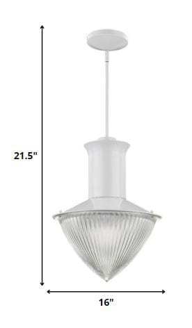 Skylar 1-Light White Pendant With Halophane Glass Shade - Homeroots - Flyclothing LLC