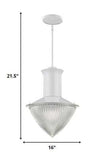 Skylar 1-Light White Pendant With Halophane Glass Shade - Homeroots - Flyclothing LLC