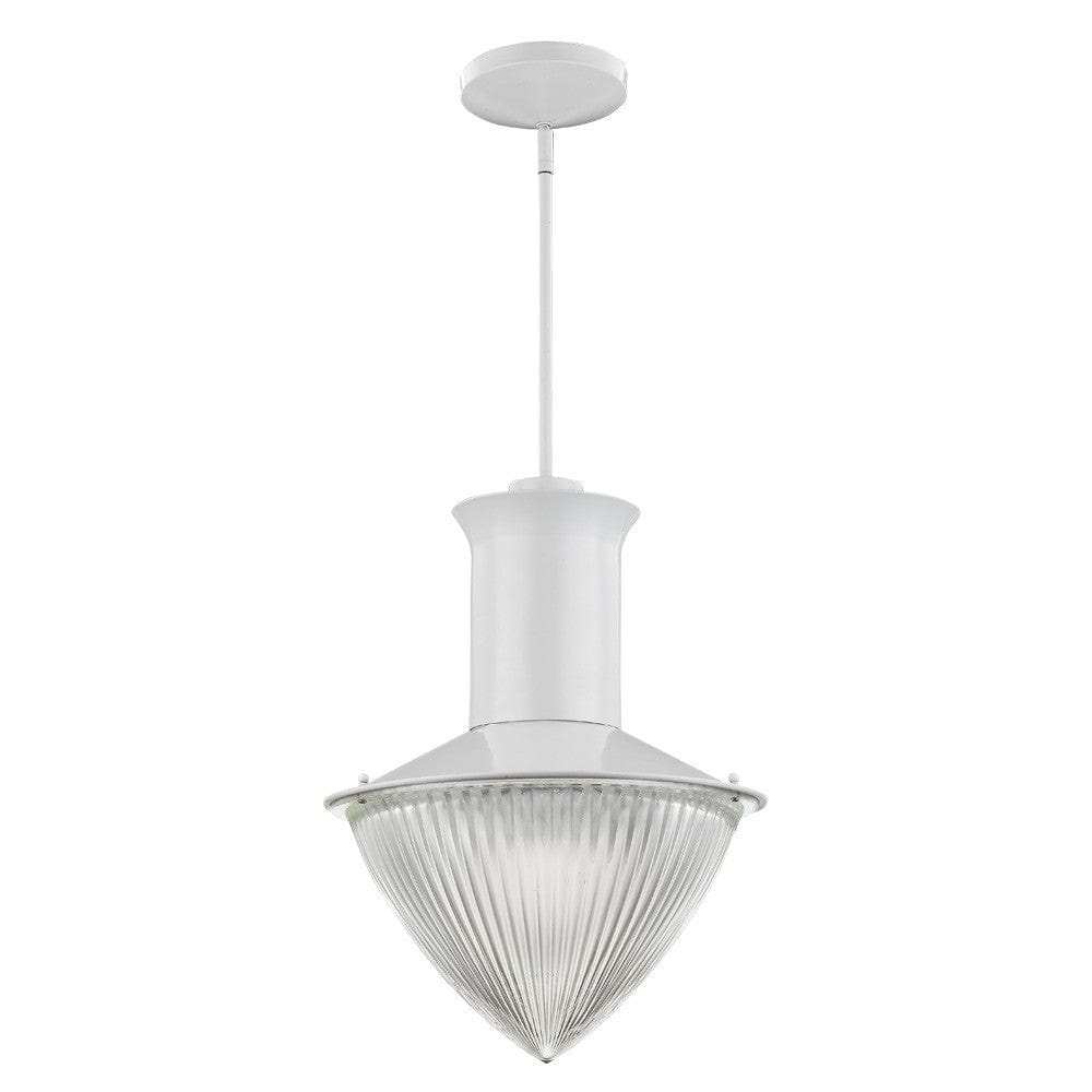 Skylar 1-Light White Pendant With Halophane Glass Shade - Homeroots - Flyclothing LLC
