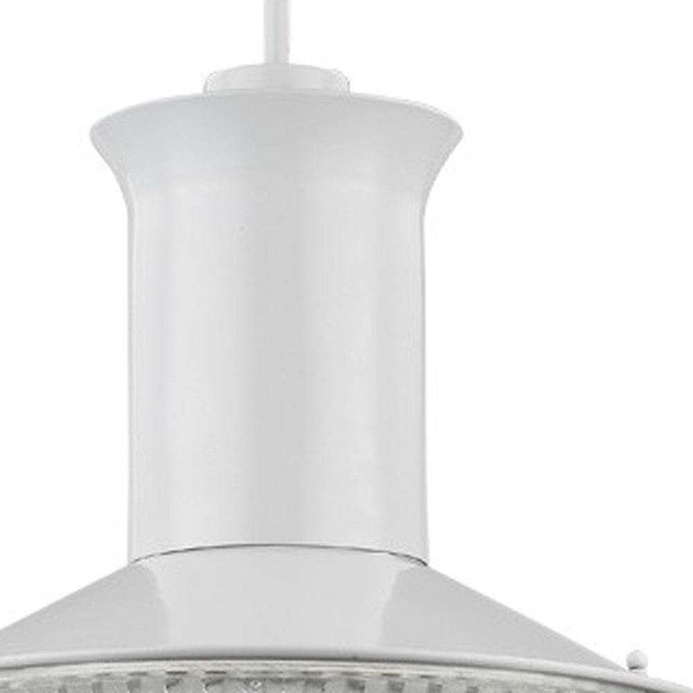 Skylar 1-Light White Pendant With Halophane Glass Shade - Homeroots - Flyclothing LLC