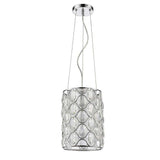 Isabella 1-Light Polished Nickel Drum Pendant With Crystal Accents - Homeroots - Flyclothing LLC