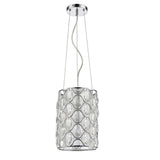 Isabella 1-Light Polished Nickel Drum Pendant With Crystal Accents - Homeroots - Flyclothing LLC