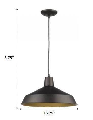 Industrial Brushed Bronze Hanging Light - Homeroots - Flyclothing LLC