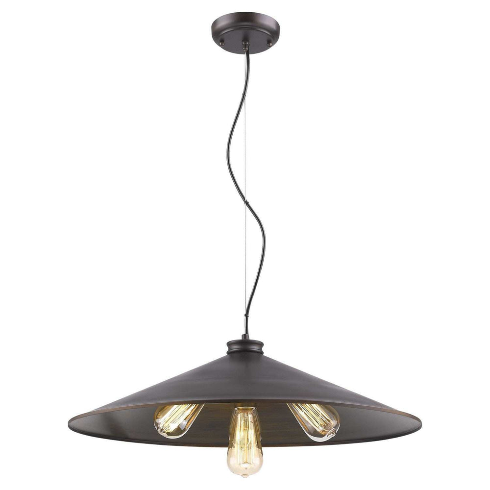 Alcove 4-Light Oil-Rubbed Bronze Pendant With Raw Brass Interior Shade - Homeroots - Flyclothing LLC