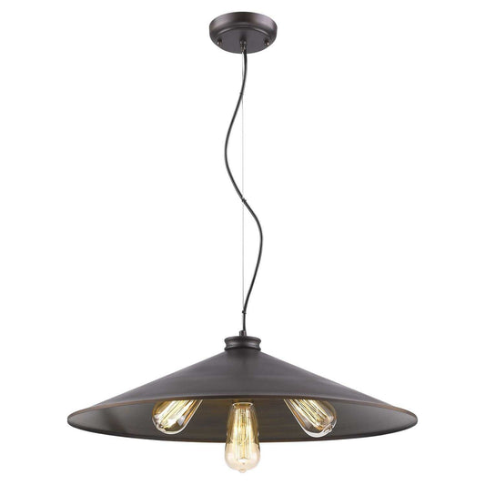 Alcove 4-Light Oil-Rubbed Bronze Pendant With Raw Brass Interior Shade - Homeroots - Flyclothing LLC