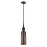 Narrow Bronze Hanging Light with Glass Studs - Homeroots - Flyclothing LLC