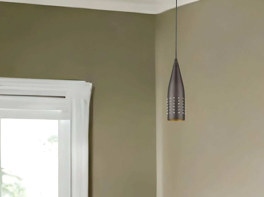 Narrow Bronze Hanging Light with Glass Studs - Homeroots - Flyclothing LLC