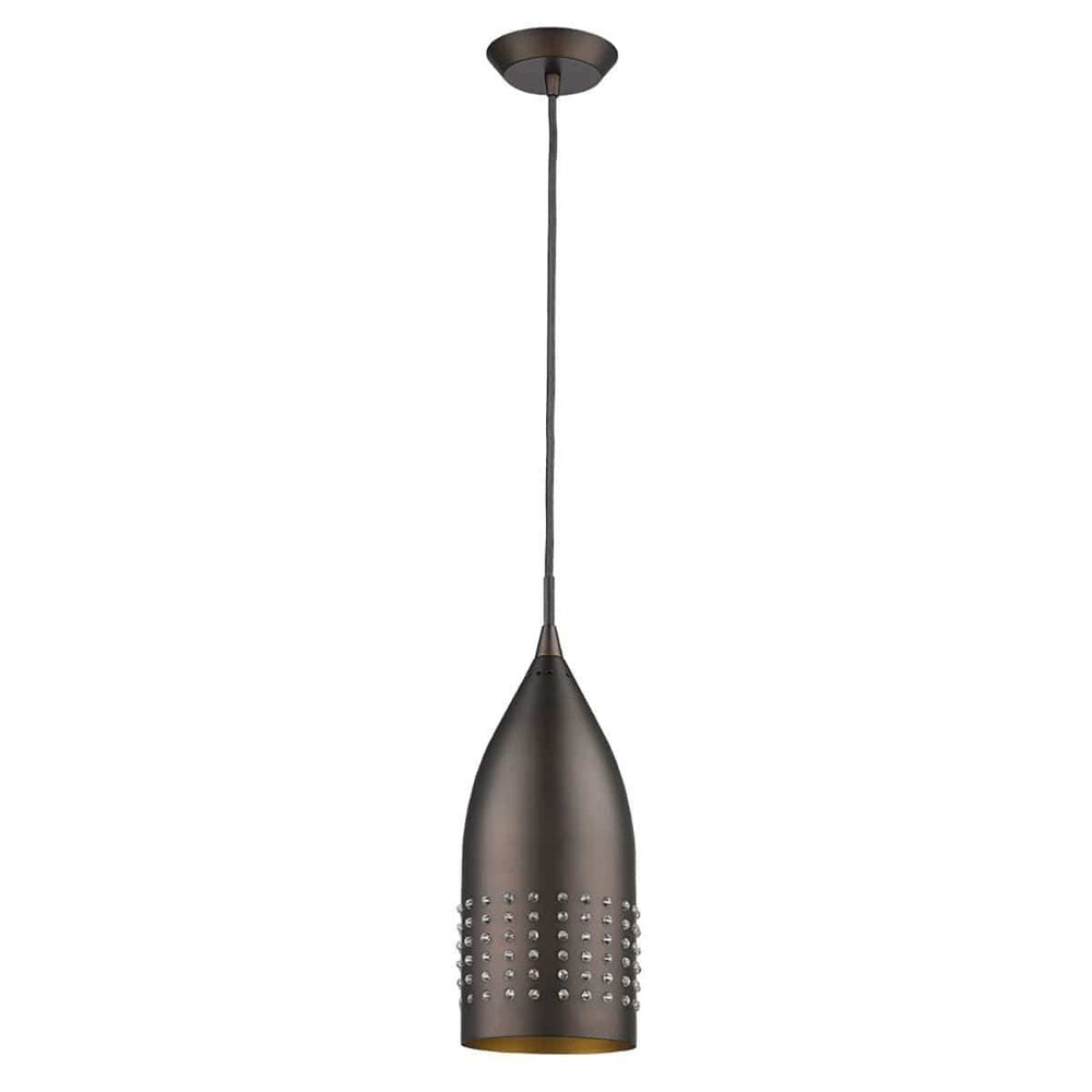 Bronze Hanging Light with Glass Studs - Homeroots - Flyclothing LLC