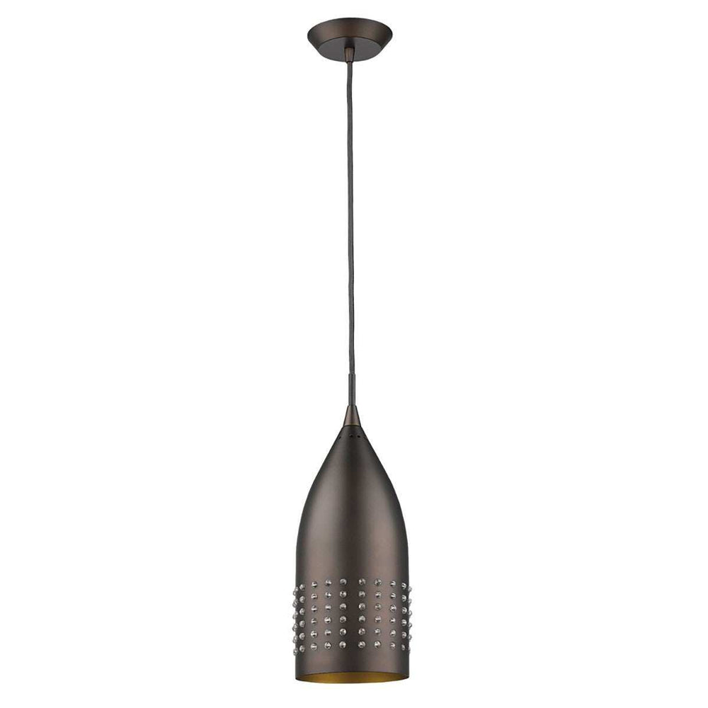 Bronze Hanging Light with Glass Studs - Homeroots - Flyclothing LLC