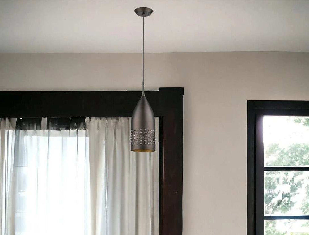 Bronze Hanging Light with Glass Studs - Homeroots - Flyclothing LLC