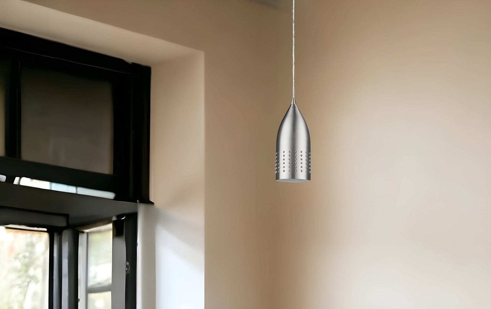 Silver Hanging Light with Glass Studs - Homeroots - Flyclothing LLC
