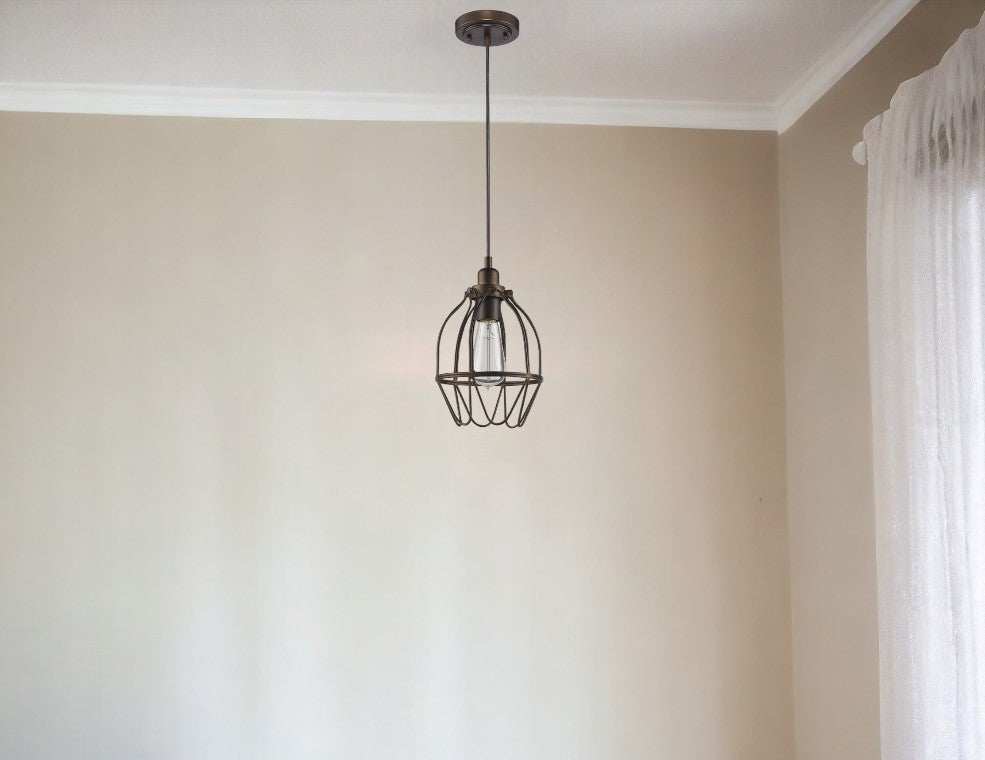 Antique Bronze Wire Pendant Hanging Light - Homeroots - Flyclothing LLC