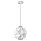 Nova 1-Light White Mini Pendant With Geometric Globe Shade - Homeroots - Flyclothing LLC