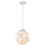 Nova 1-Light White Mini Pendant With Geometric Globe Shade - Homeroots - Flyclothing LLC