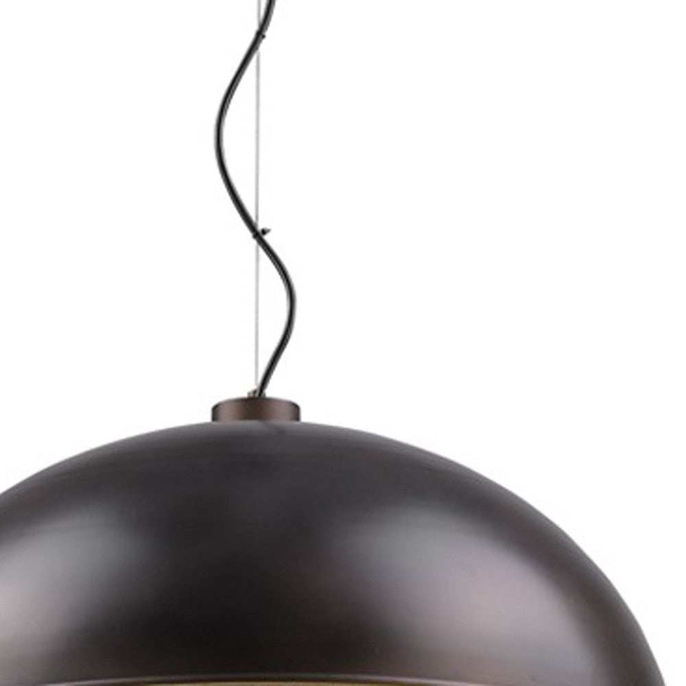 Keough 10-Light Oil-Rubbed Bronze Bowl Pendant With Raw Brass Sockets - Homeroots - Flyclothing LLC