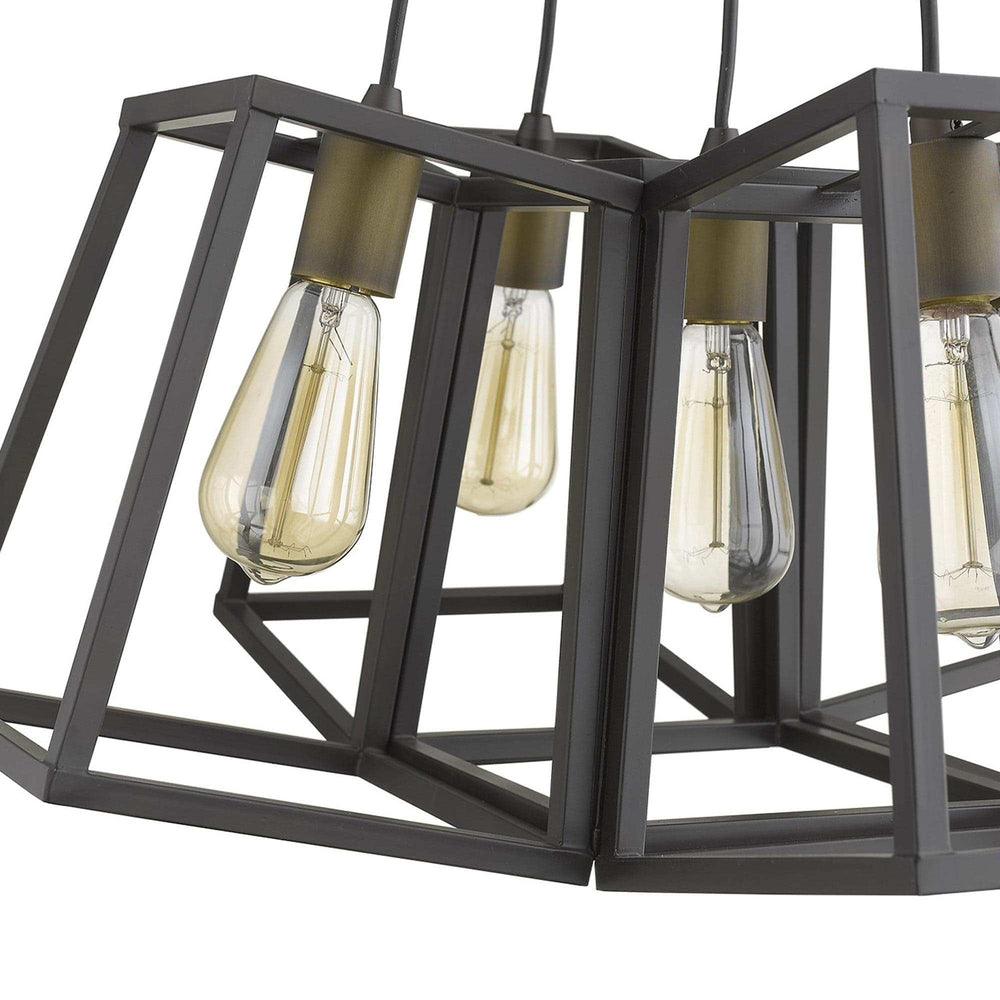 Bronze Lantern Five Light Metal Dimmable Chandelier - Homeroots - Flyclothing LLC