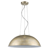 Layla 1-Light Washed Gold Bowl Pendant With Gloss White Interior Shade - Homeroots - Flyclothing LLC