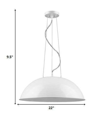 Layla 1-Light White Bowl Pendant - Homeroots - Flyclothing LLC