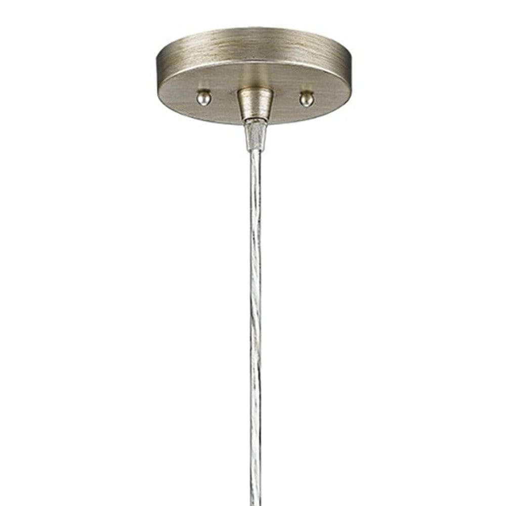 Silver Metal Hanging Light with Dome Shade - Homeroots - Flyclothing LLC