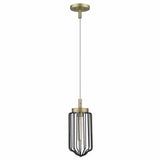 Gold and Black Metal Cage Pendant Hanging Light - Homeroots - Flyclothing LLC