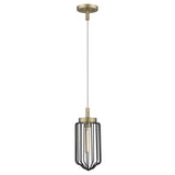 Gold and Black Metal Cage Pendant Hanging Light - Homeroots - Flyclothing LLC