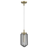 Gold and Black Metal Cage Pendant Hanging Light - Homeroots - Flyclothing LLC