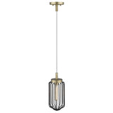 Gold and Black Metal Cage Pendant Hanging Light - Homeroots - Flyclothing LLC